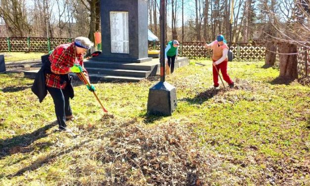 Акция по наведению порядка у памятников жертвам Великой Отечественной войны.
